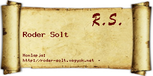 Roder Solt névjegykártya